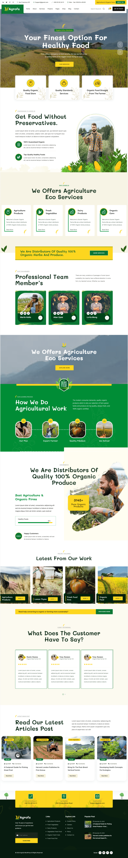 Agriculture Website Made by WordPress