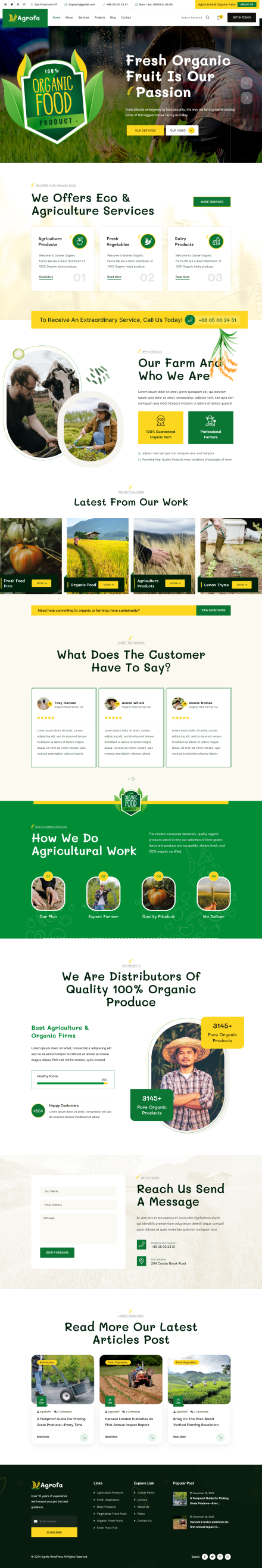 Agriculture Website Made by WordPress